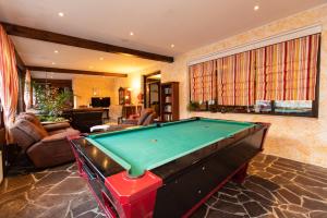 a living room with a pool table in it at Hotel Vanda in Irschen