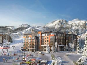 a rendering of a ski resort in the snow at Lift Park City in Park City
