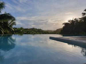 een groot zwembad met palmbomen op de achtergrond bij Mango Tree Siargao in General Luna