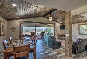 a dining room with a table and chairs at Charming Texas Home with Stunning Canyon Views! in Canyon