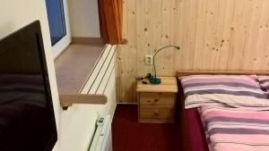 Postel nebo postele na pokoji v ubytování Studia Pod Lysou