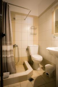 a bathroom with a toilet and a sink at Malamatenia House in Sarti