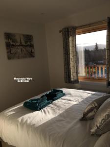 Säng eller sängar i ett rum på Grantown Caravan Park