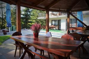 Patio alebo iná vonkajšia časť ubytovania Willa Śnieżynka