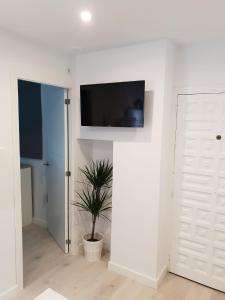 Televízia a/alebo spoločenská miestnosť v ubytovaní APARTAMENTO PONCE