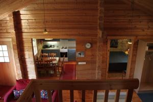 a view of the inside of a log cabin at Niemen Lomat in Kuusamo