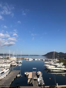 eine Gruppe von Booten, die in einem Hafen angedockt sind in der Unterkunft Immeuble La Mer in Porto-Vecchio