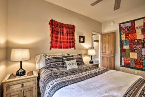 A bed or beds in a room at Adobe House with Patio - 1 half Mi to Santa Fe Plaza!