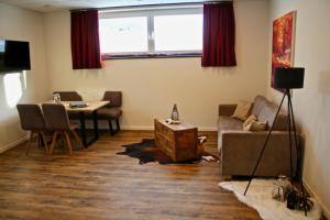 A television and/or entertainment centre at Chalet West