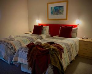 a bedroom with a bed and a dresser at Adina Vineyard in Lovedale