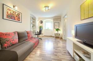 Televízia a/alebo spoločenská miestnosť v ubytovaní Apartment City Center