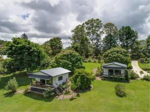 an aerial view of a house in a field at Eumundi Cottages - Cottage 2 in Eumundi
