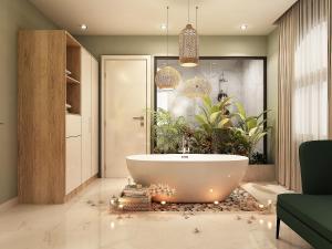 THE VILLA HIEU HY tesisinde bir banyo