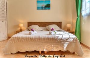 Voodi või voodid majutusasutuse Coquette villa du Cap Est toas