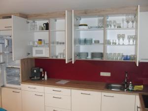 Kuchyň nebo kuchyňský kout v ubytování Ferienhaus Grabenhansl