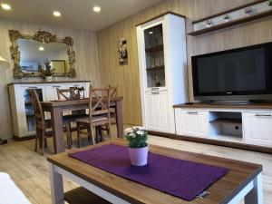 Virtuvė arba virtuvėlė apgyvendinimo įstaigoje Marijampolės jaukūs apartamentai