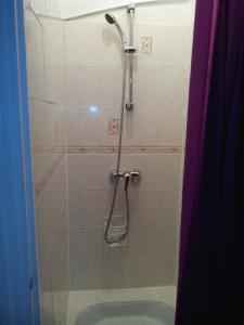 a shower in a bathroom with a tub at Doux Ombrages in La Bourboule +7 photos