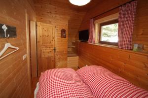 Televízia a/alebo spoločenská miestnosť v ubytovaní Falkert-Hütte „Beim Almöhi"