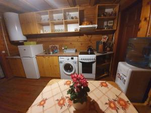 Kuchyň nebo kuchyňský kout v ubytování Holiday Home Dālderi