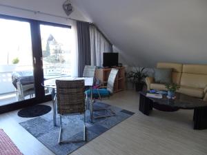 O zonă de relaxare la Ferienwohnung am Bodensee