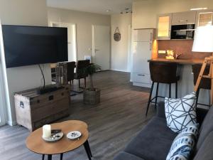 Kuchyň nebo kuchyňský kout v ubytování Ferienwohnung MeerZeitPerle