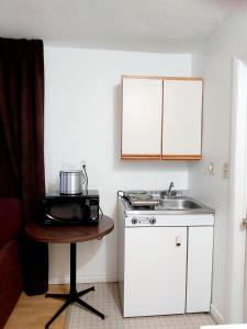 Kuchyň nebo kuchyňský kout v ubytování Seely's Motel