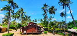 a small building on a beach with palm trees at Nilaveli Beach Resort - Level 1 Certified in Nilaveli