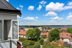 a view of a residential neighborhood from a house at Sands Hotell in Sandhamn