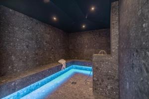 a room with a swimming pool in a room at Rohrmooser Schlössl in Schladming