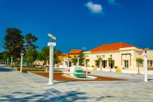 a street light in front of a building at Katsikantaris Homes in Paphos