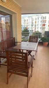 Balkón alebo terasa v ubytovaní Palm Beach Sea