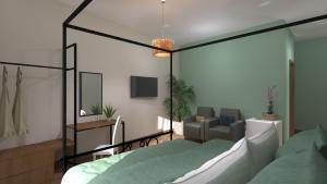 Telewizja i/lub zestaw kina domowego w obiekcie Aethon Airport Project-FREE SHUTTLE by GK Properties