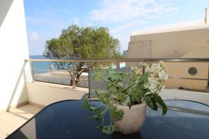 Balkón alebo terasa v ubytovaní Amoutsa Seaside Villa
