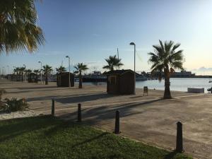 un parque con palmeras y un cuerpo de agua en Ático Port La Ràpita, en Sant Carles de la Ràpita 13 fotos más