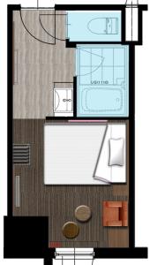 a floor plan of a small apartment with a room at Hotel Nets Sapporo in Sapporo