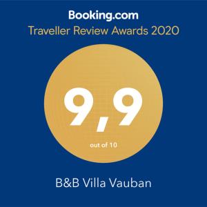 Certifikát, hodnocení, plakát nebo jiný dokument vystavený v ubytování Guesthouse Villa Vauban
