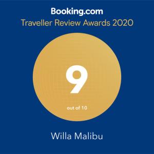 Certyfikat, podpis lub inny dokument wystawiony w obiekcie Willa Malibu