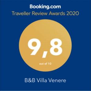Сертификат, награда, вывеска или другой документ, выставленный в B&B Villa Venere