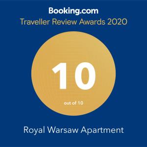 Certifikát, ocenenie alebo iný dokument vystavený v ubytovaní Royal Warsaw Apartment