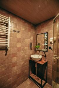 Koupelna v ubytování Wooden Hotel Kazbegi