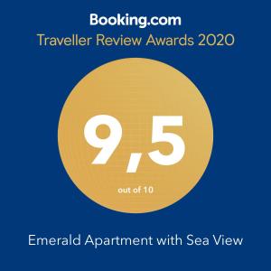 Certifikát, hodnocení, plakát nebo jiný dokument vystavený v ubytování Emerald Apartment with Sea View