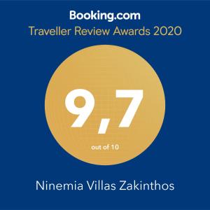 Certifikát, hodnocení, plakát nebo jiný dokument vystavený v ubytování Ninemia Villa Zakinthos + 34 fotografií
