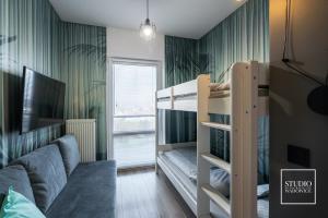 Televízia a/alebo spoločenská miestnosť v ubytovaní Apartamenty Premium New