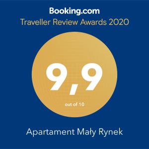 Certyfikat, podpis lub inny dokument wystawiony w obiekcie Apartament Mały Rynek