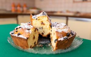 two pieces of cake on a plate on a table at Sant'Anna Bed & Breakfast in Agerola