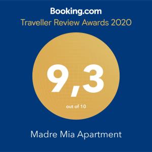 Certifikát, hodnocení, plakát nebo jiný dokument vystavený v ubytování Madre Mia Apartment