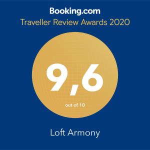 Loft Armony的证书、奖牌、标识或其他文件