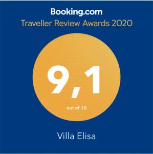 Certifikát, hodnocení, plakát nebo jiný dokument vystavený v ubytování Villa Elisa