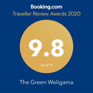 Certifikát, hodnocení, plakát nebo jiný dokument vystavený v ubytování The Green Weligama