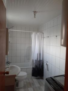 Koupelna v ubytování Cabaña Emilia Quinchen